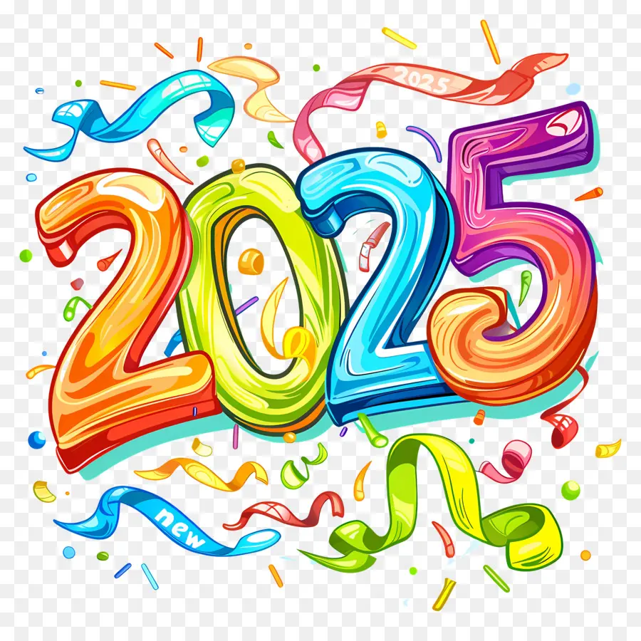 2025 Año，2025 Nuevo Colorido PNG