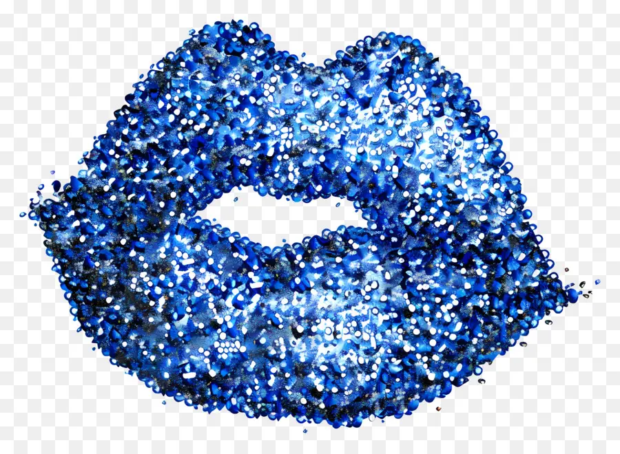 Beso Brillante，Labios Azules PNG