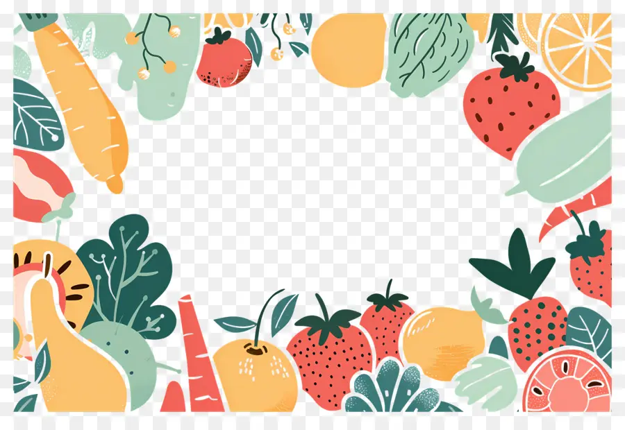 Fondo De Comida，Marco De Frutas PNG