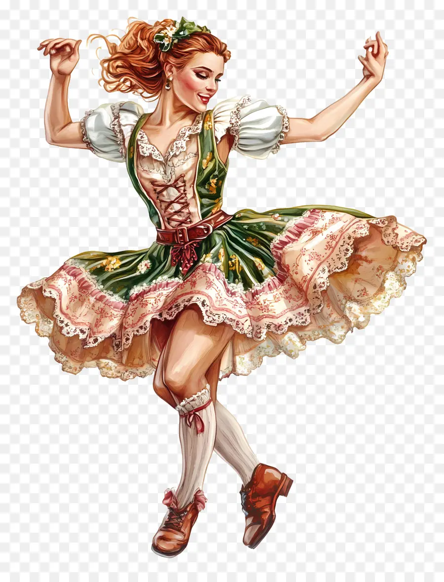 Bailarina Del Oktoberfest，Mujer En Traje Tradicional PNG