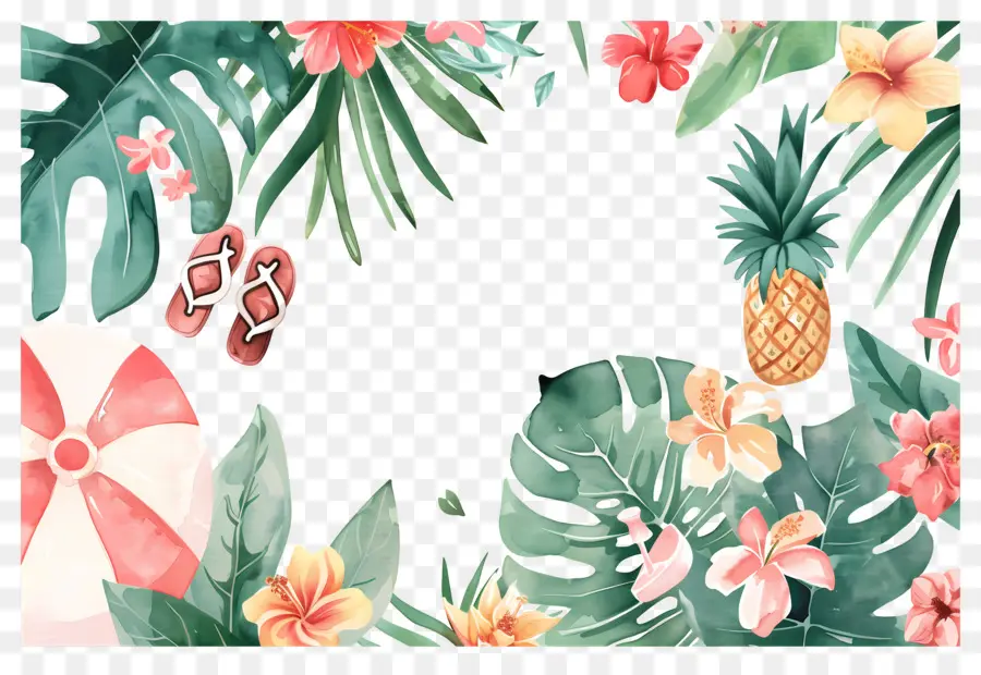 Fondo De Verano，Marco Tropical PNG