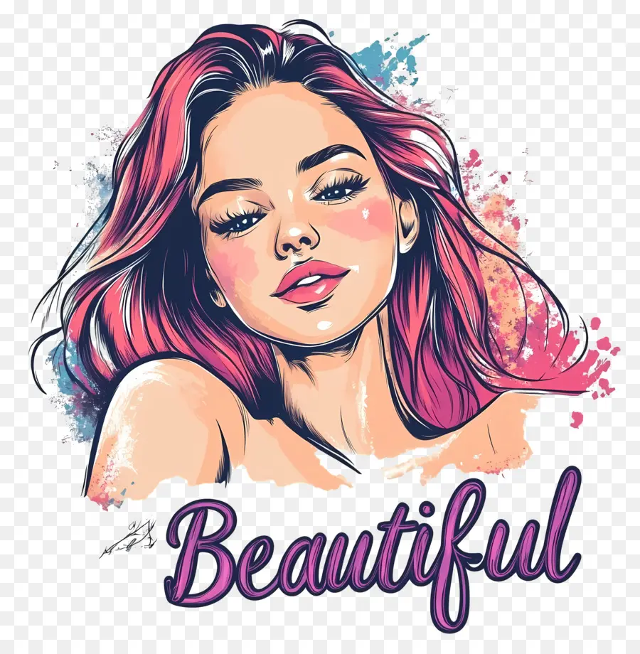 Hermosa Chica，Ilustración De Mujer Hermosa PNG