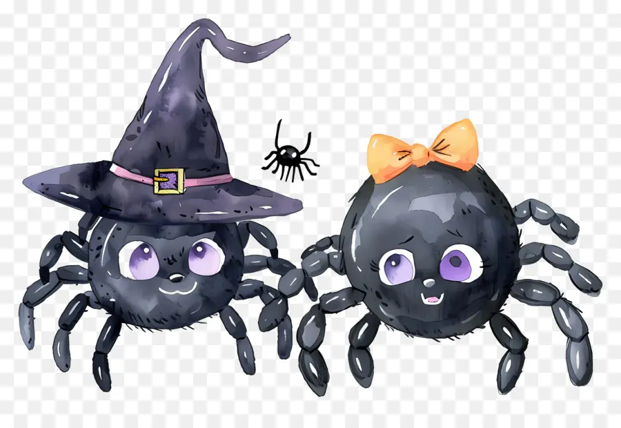 Arañas De Halloween，Arañas Con Sombrero PNG