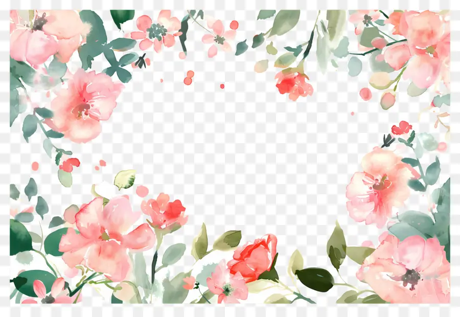 Fondo Floral，Borde Floral PNG