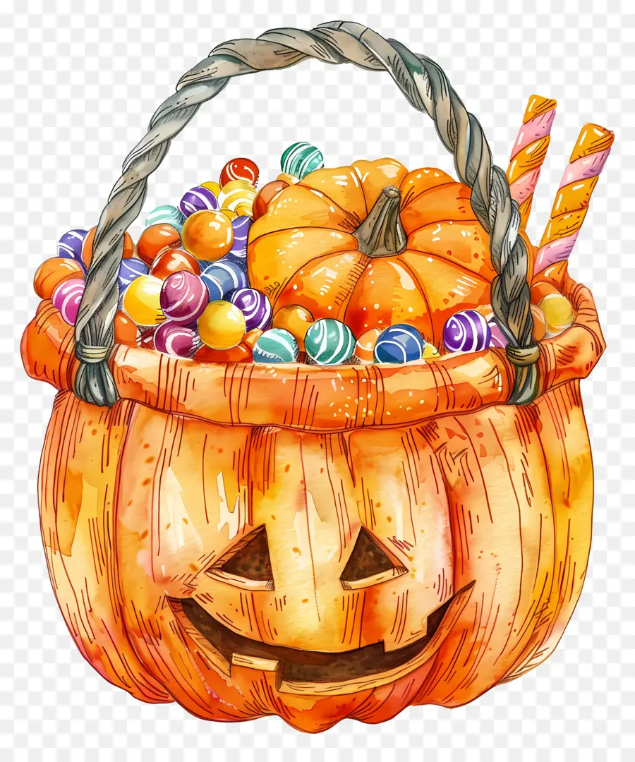 Cesta De Halloween，Cesta De Calabaza PNG