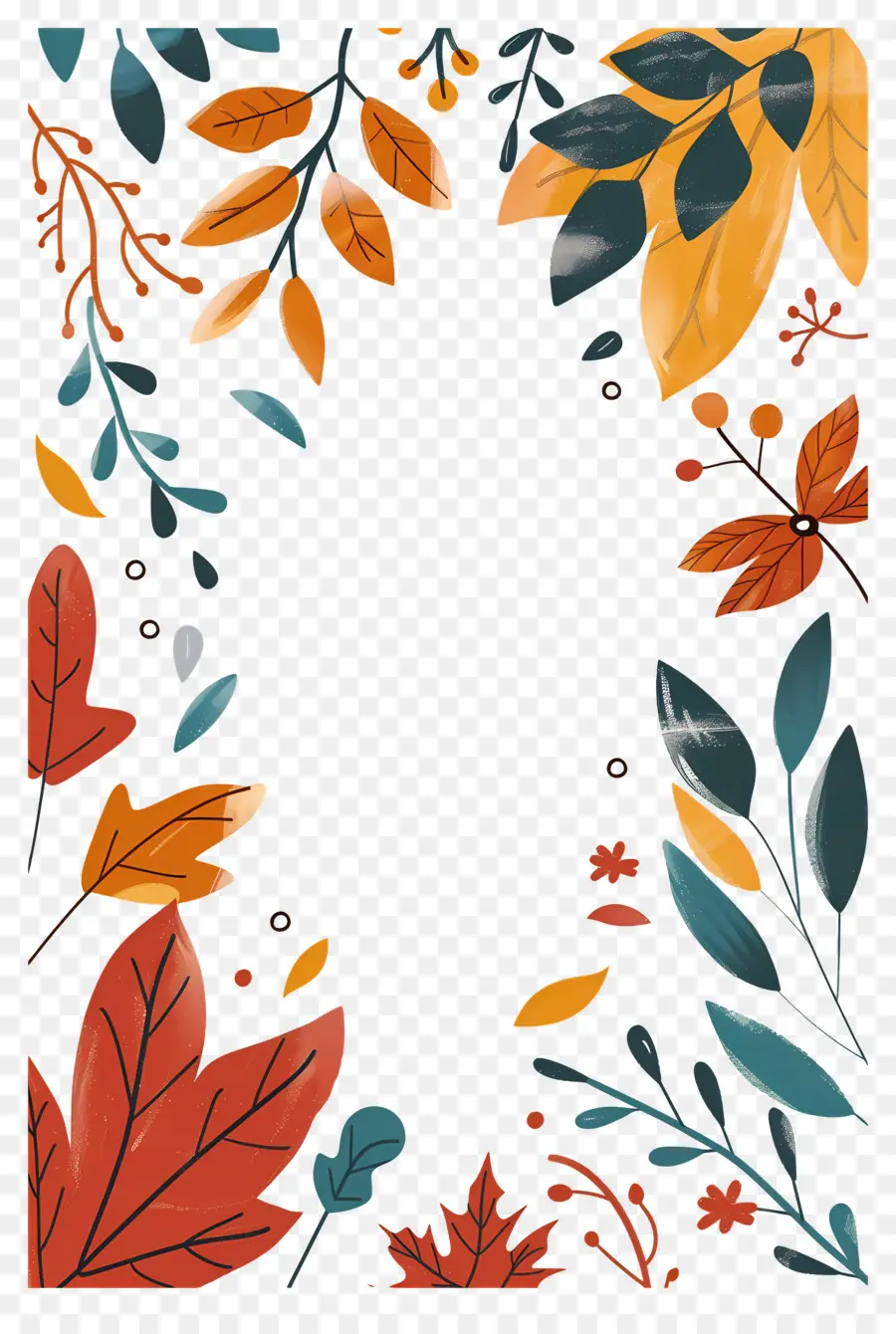 Fondo De Otoño，Hojas De Otoño Florales PNG