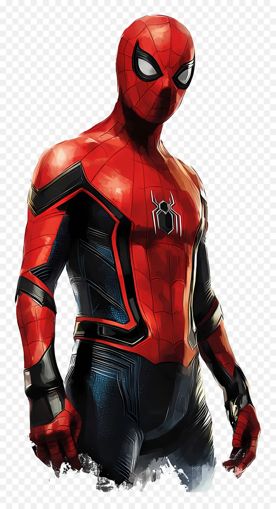 Hombre Araña De Pie，Spider Man Con Traje Rojo Y Azul PNG