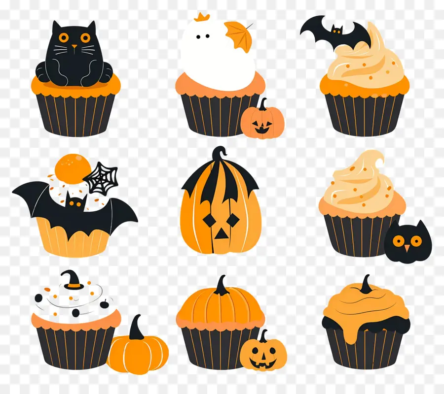 Pastelitos De Halloween，Gato PNG