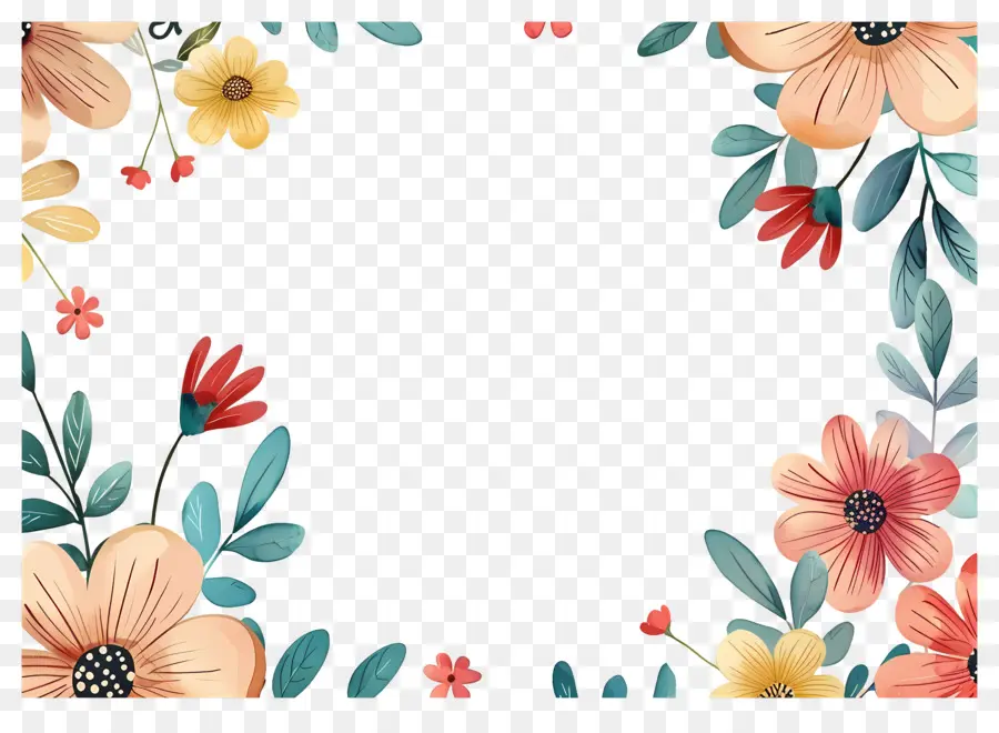 Fondo Floral，Delicado Marco Floral PNG