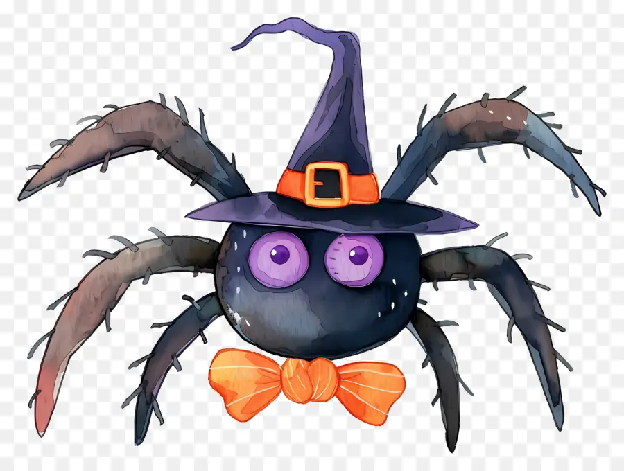 Araña De Halloween，Araña Con Sombrero De Bruja PNG