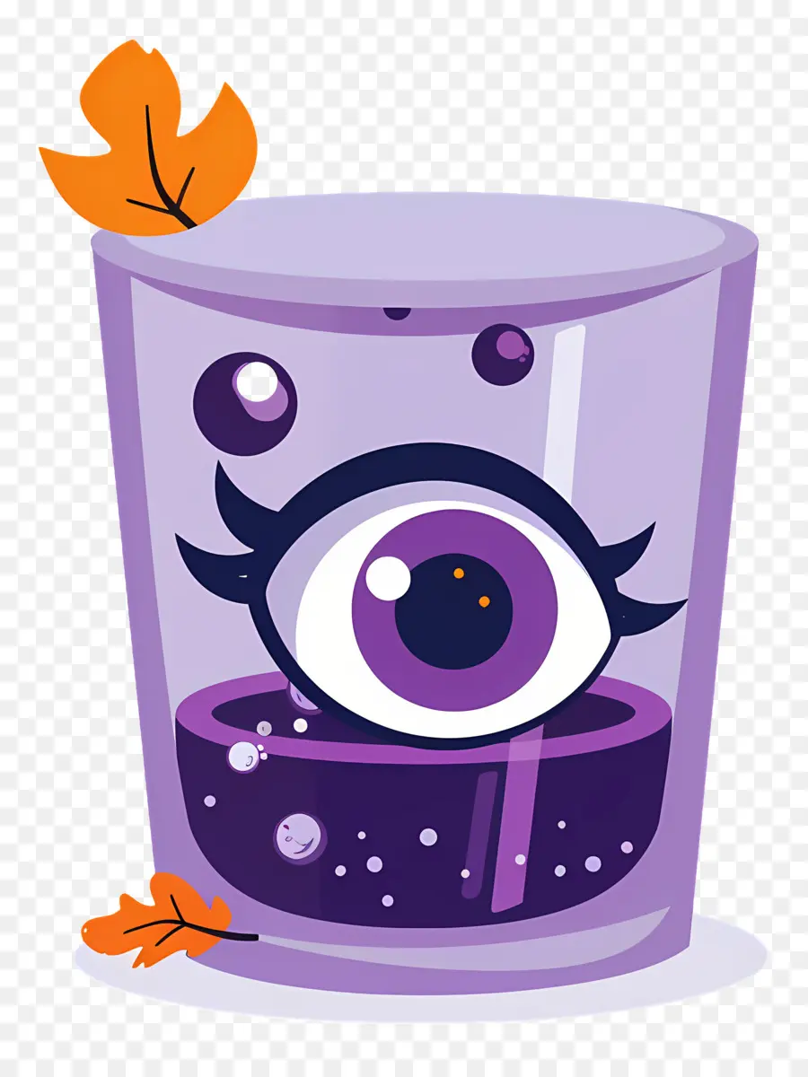 Bebida De Halloween，Bebida De Globo Ocular Morado PNG