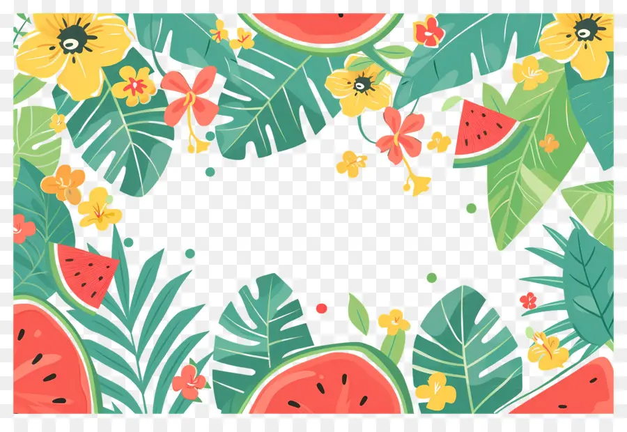 Fondo De Verano，Marco Tropical PNG