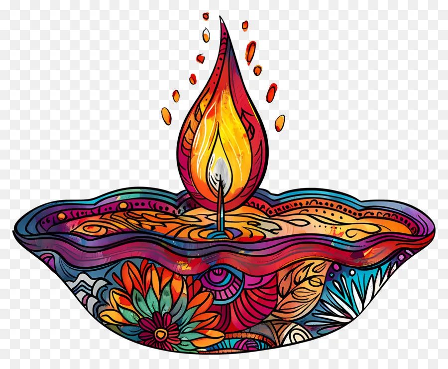 Diwali Diya，Diya Artística PNG