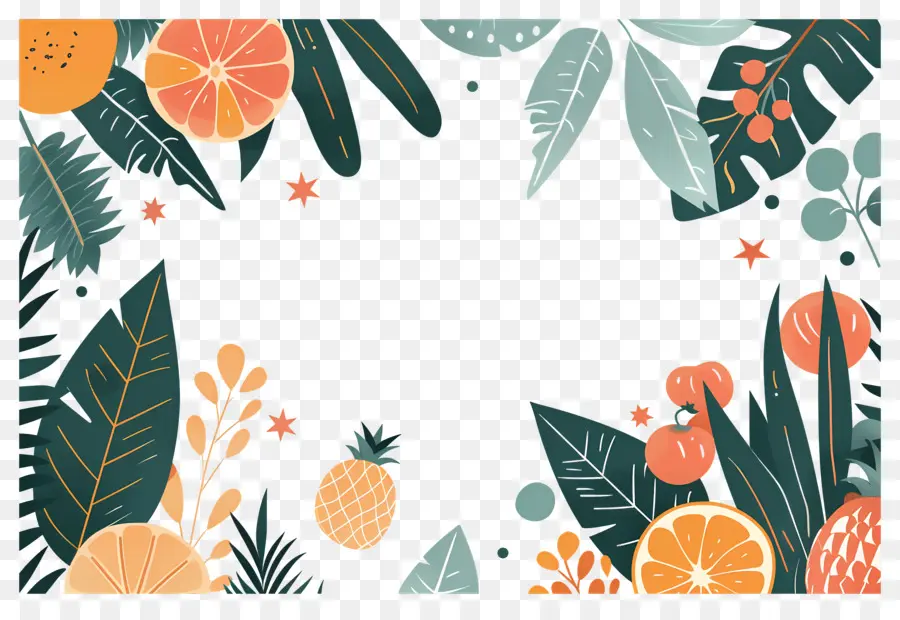 Fondo De Verano，Frutas Tropicales PNG