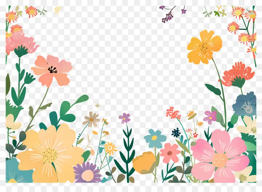 Fondo Floral，Borde De Flores PNG