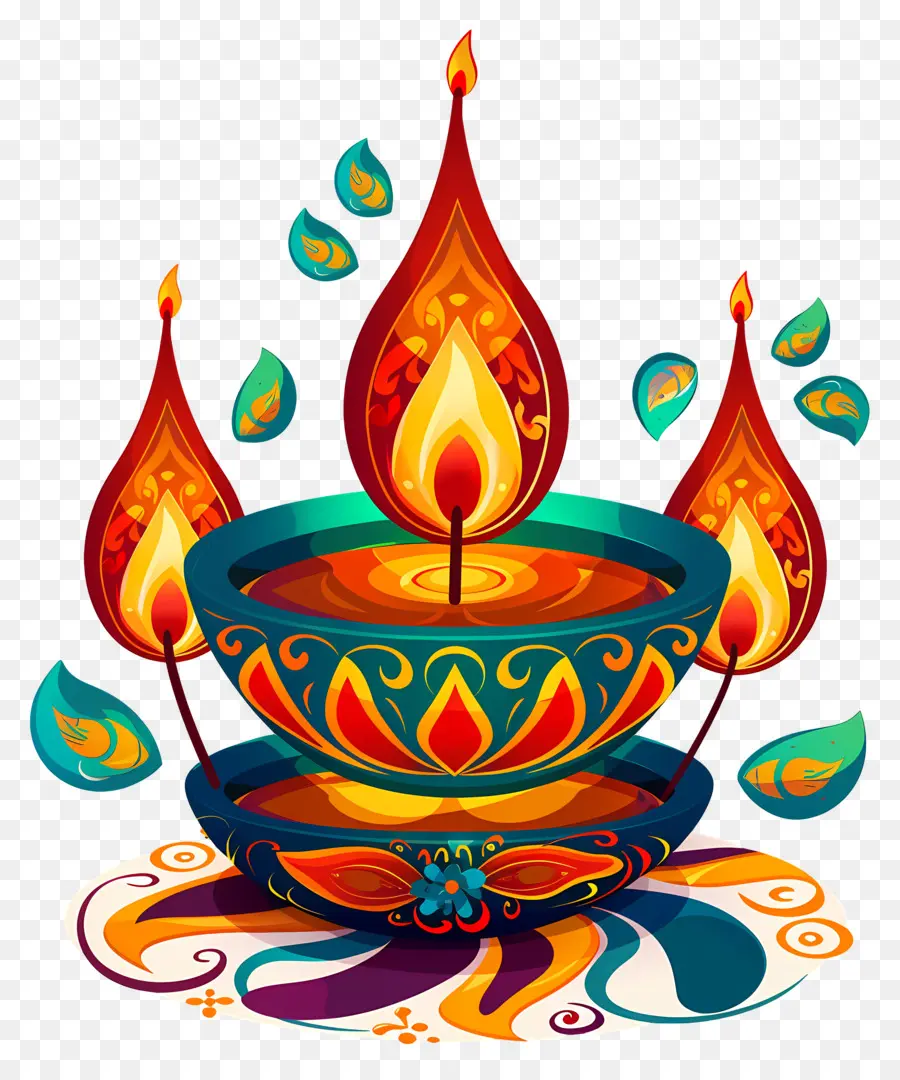 Vela Diwali，Diya Decorativa PNG