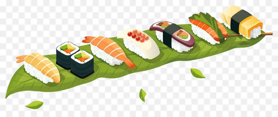 Sushi En Hoja，Sushi PNG