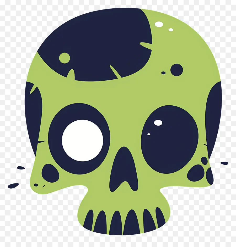 Calavera De Halloween，Calavera Verde PNG