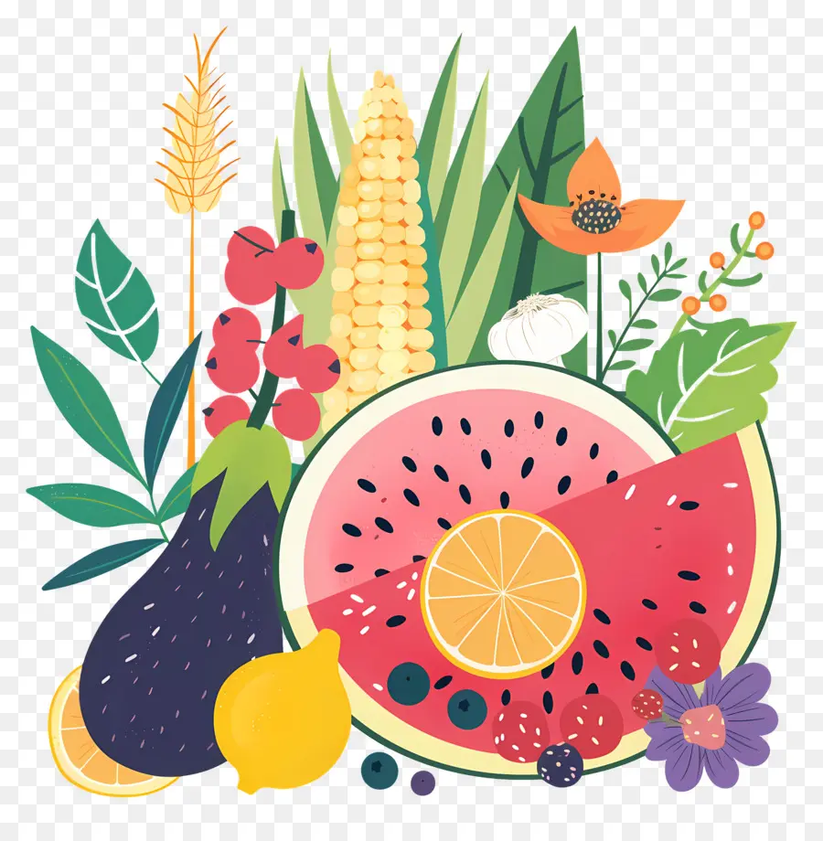 Fondo De Comida，Frutas Y Verduras PNG