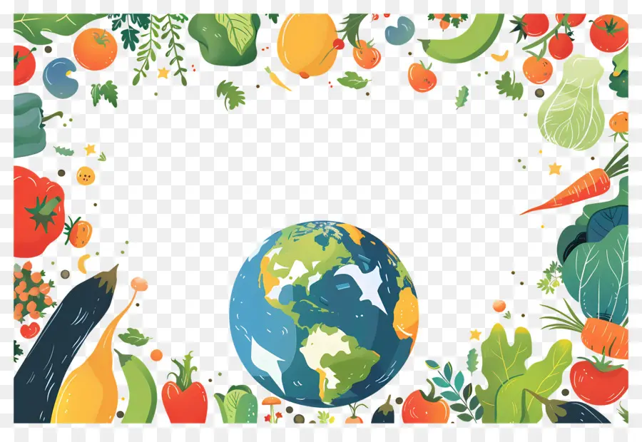 Fondo De Comida，Tierra Y Vegetales PNG