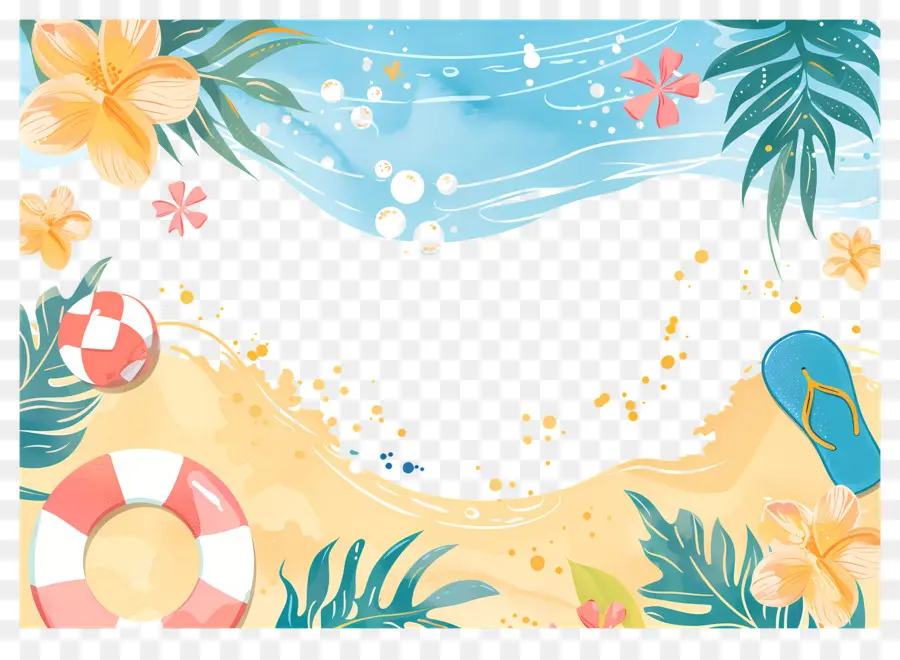 Fondo De Verano，Playa Y Mar PNG