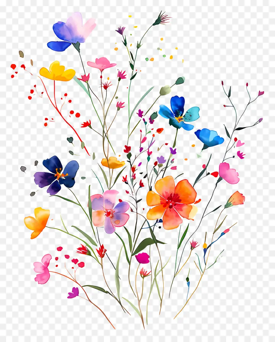 Fondo De Flores，Flores Coloridas PNG