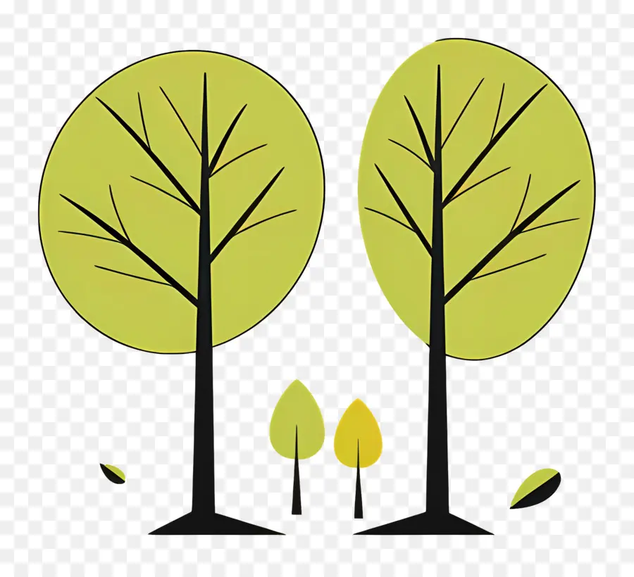 árbol Minimalista，árboles Verdes PNG