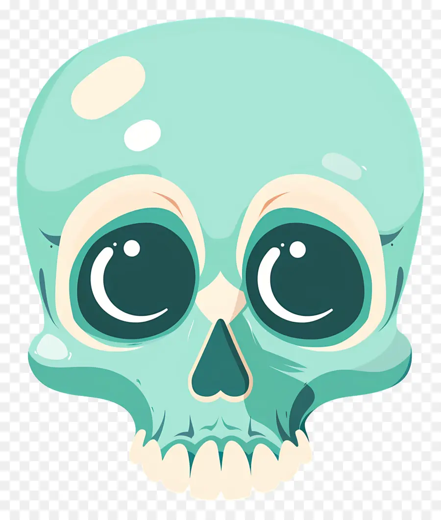 Calavera De Halloween，Cráneo Verde Azulado PNG