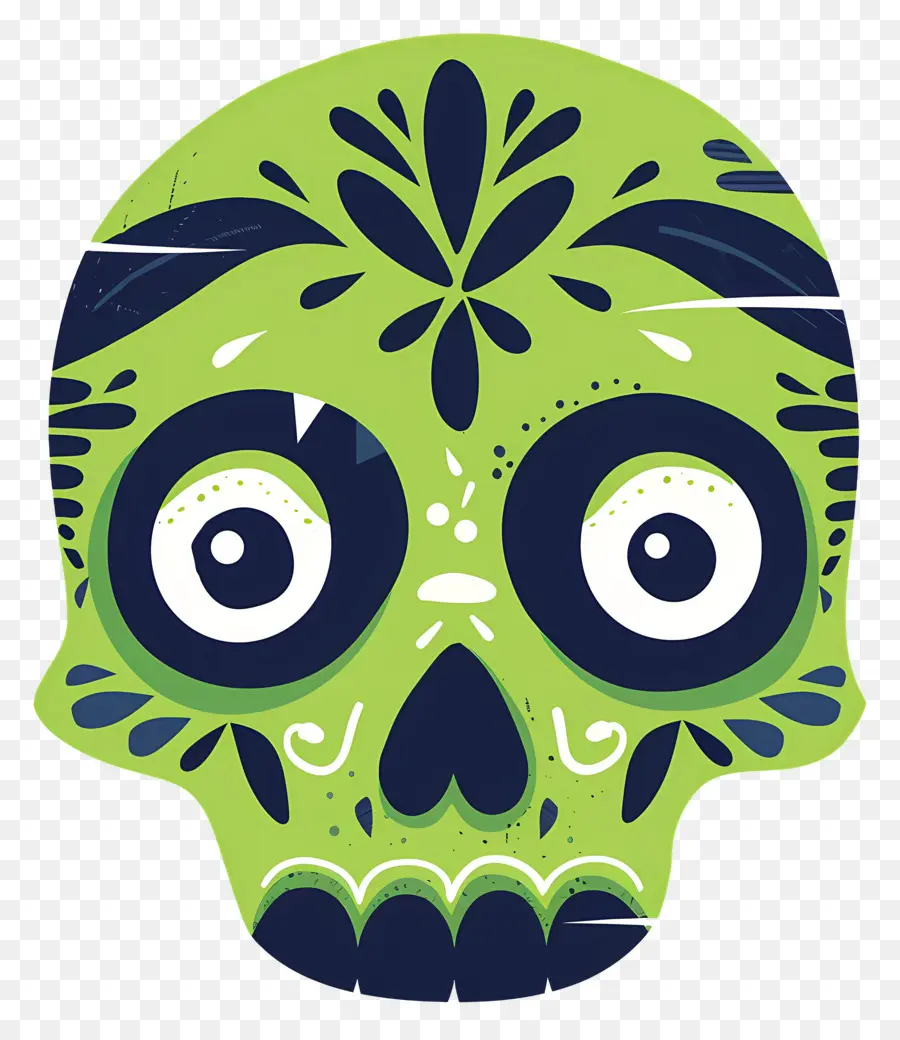 Calavera De Halloween，Calavera Verde PNG