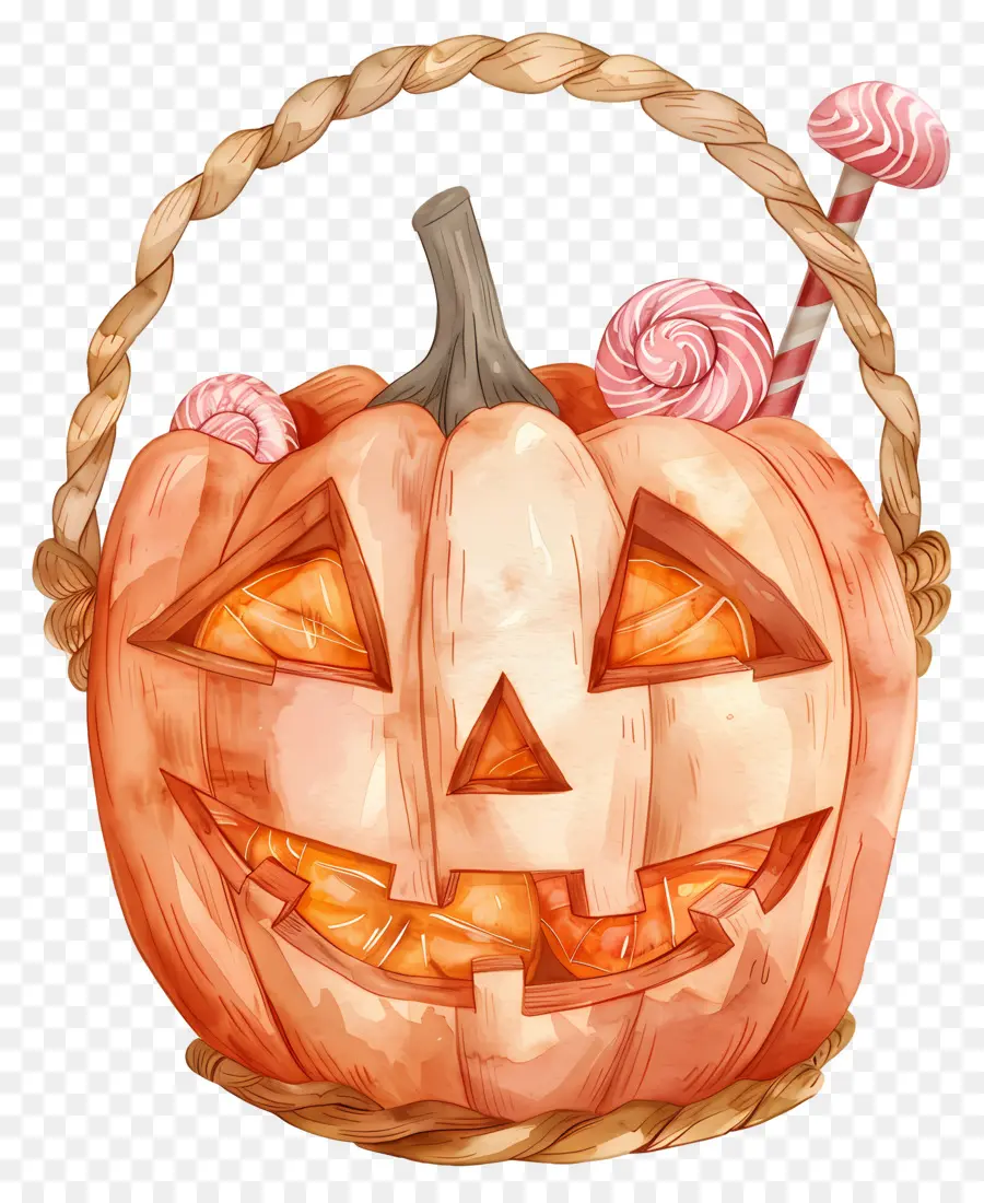 Cesta De Halloween，Cesta De Calabaza PNG