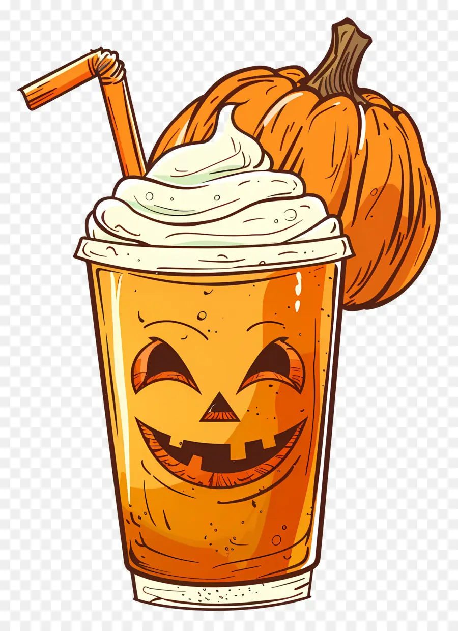 Batido De Halloween，Café Con Leche De Calabaza PNG