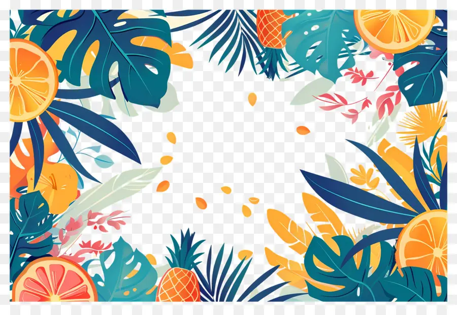 Fondo De Verano，Frutas Tropicales PNG