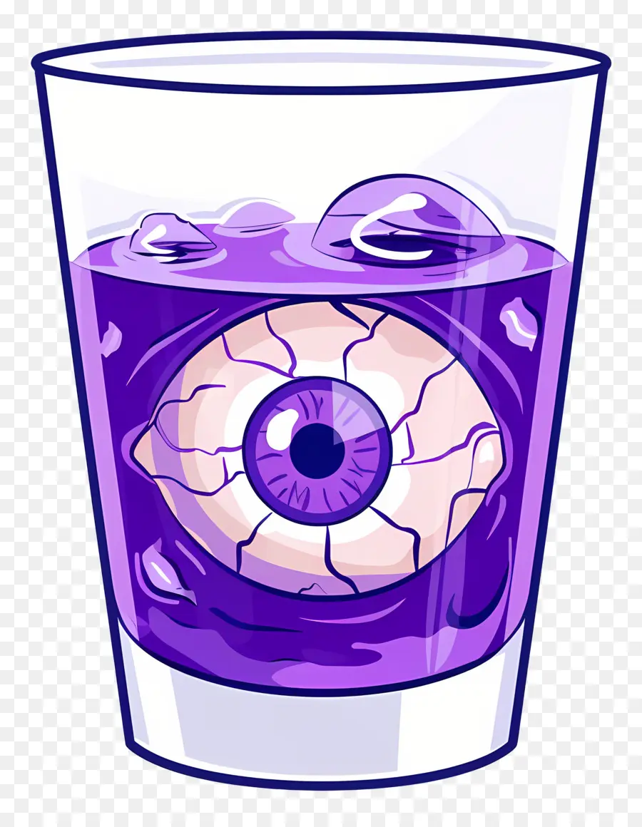 Bebida De Halloween，Bebida De Globo Ocular Morado PNG