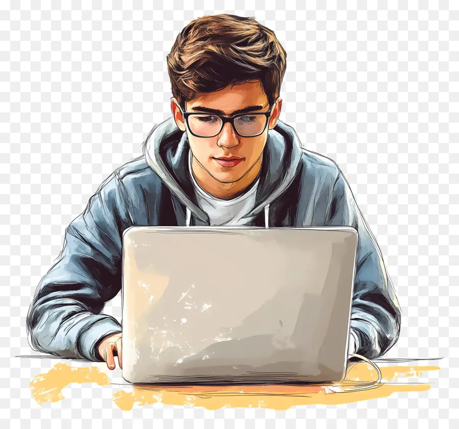 Estudiante De Informática，Persona Con Computadora PNG