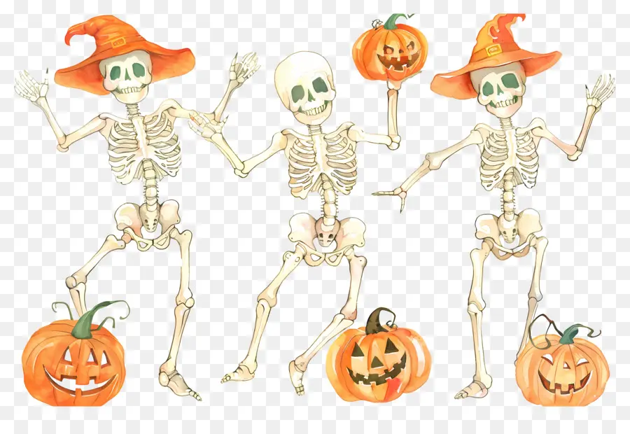 Esqueletos De Halloween，Esqueletos Bailando PNG