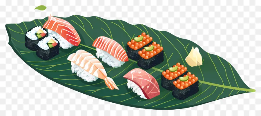 Sushi En Hoja，Sushi PNG