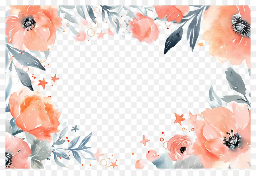 Fondo Floral，Borde Floral PNG