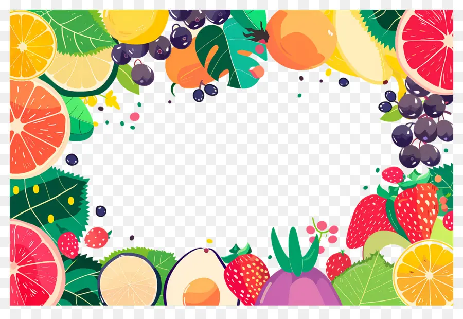 Fondo De Comida，Marco De Frutas PNG