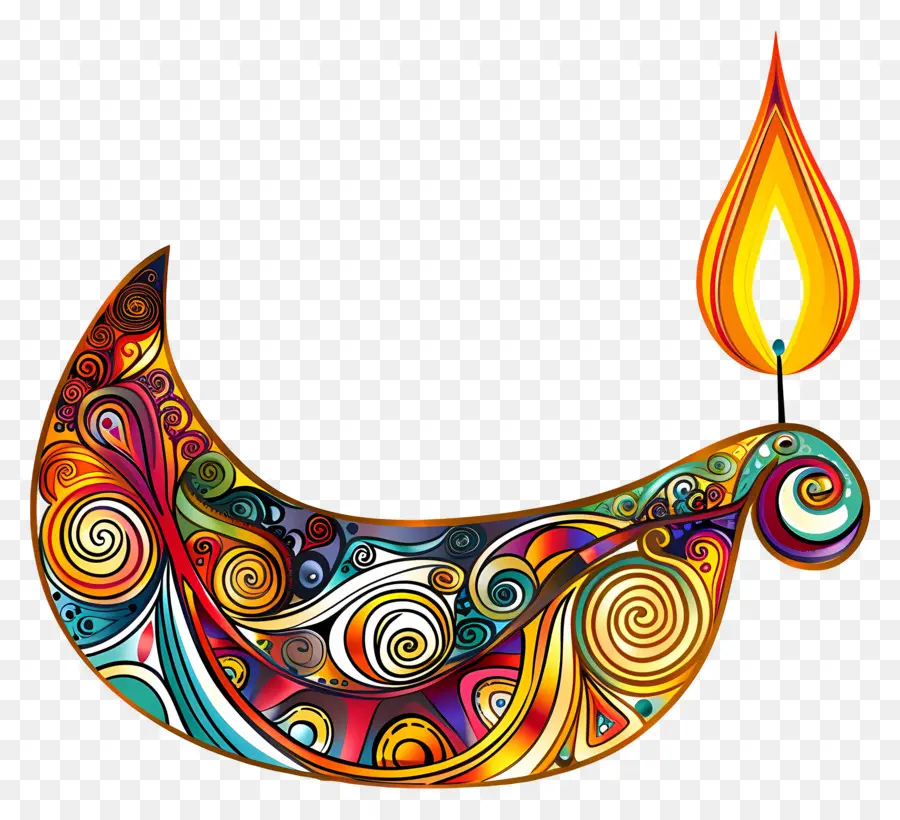 Diwali Diya，Diya Espiral PNG