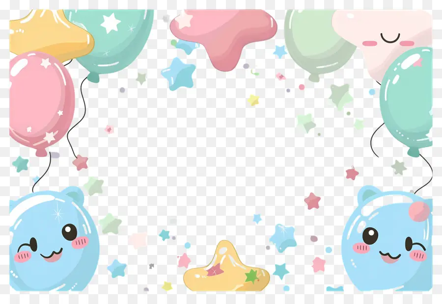 Fondo De Cumpleaños，Marco De Globos De Animales PNG