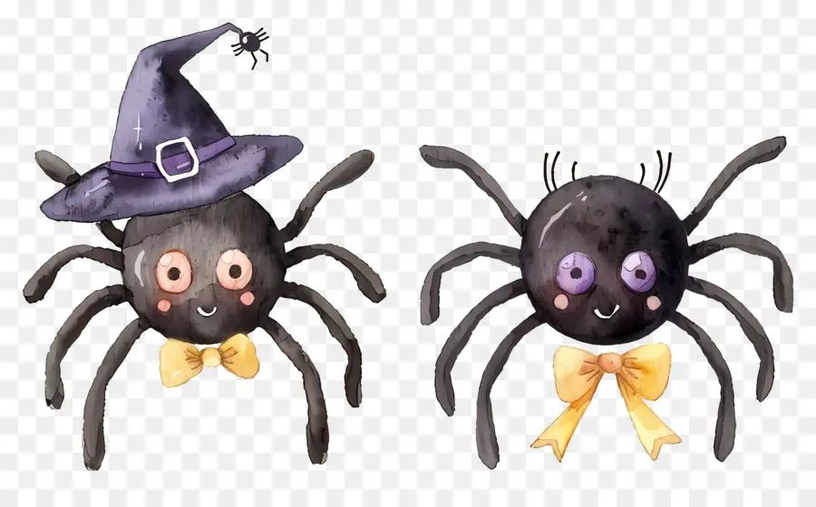 Arañas De Halloween，Arañas Con Sombrero PNG