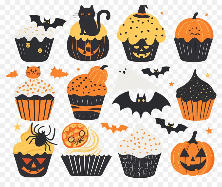 Pastelitos De Halloween，Gato PNG