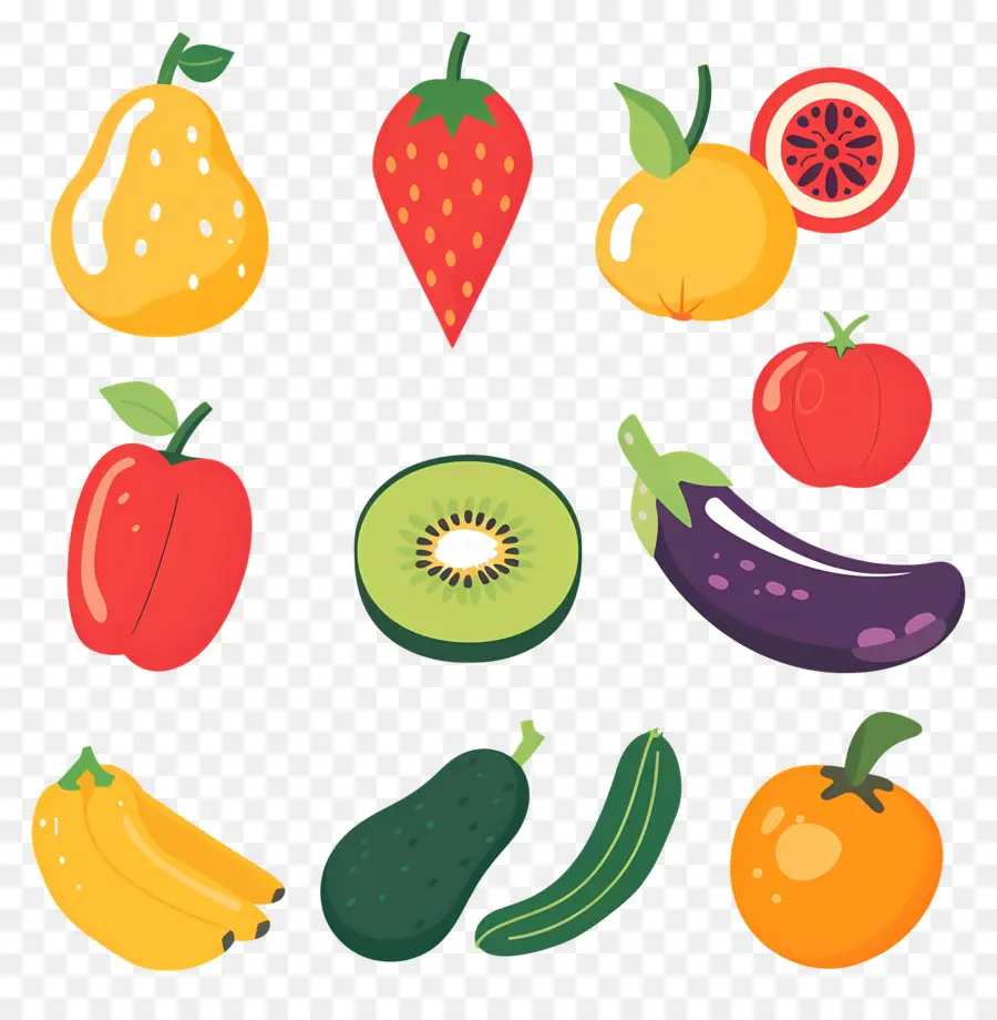 Fondo De Comida，Frutas Y Verduras PNG