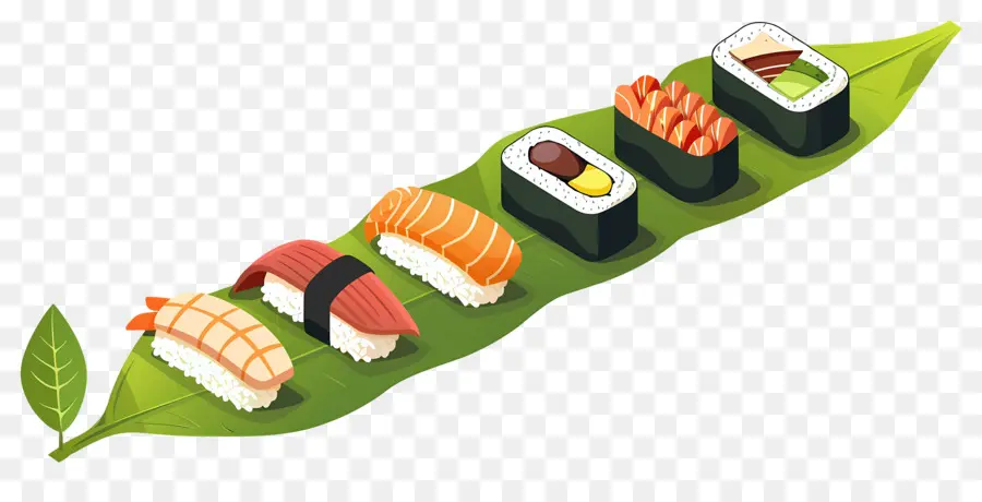 Sushi En Hoja，Japonés PNG