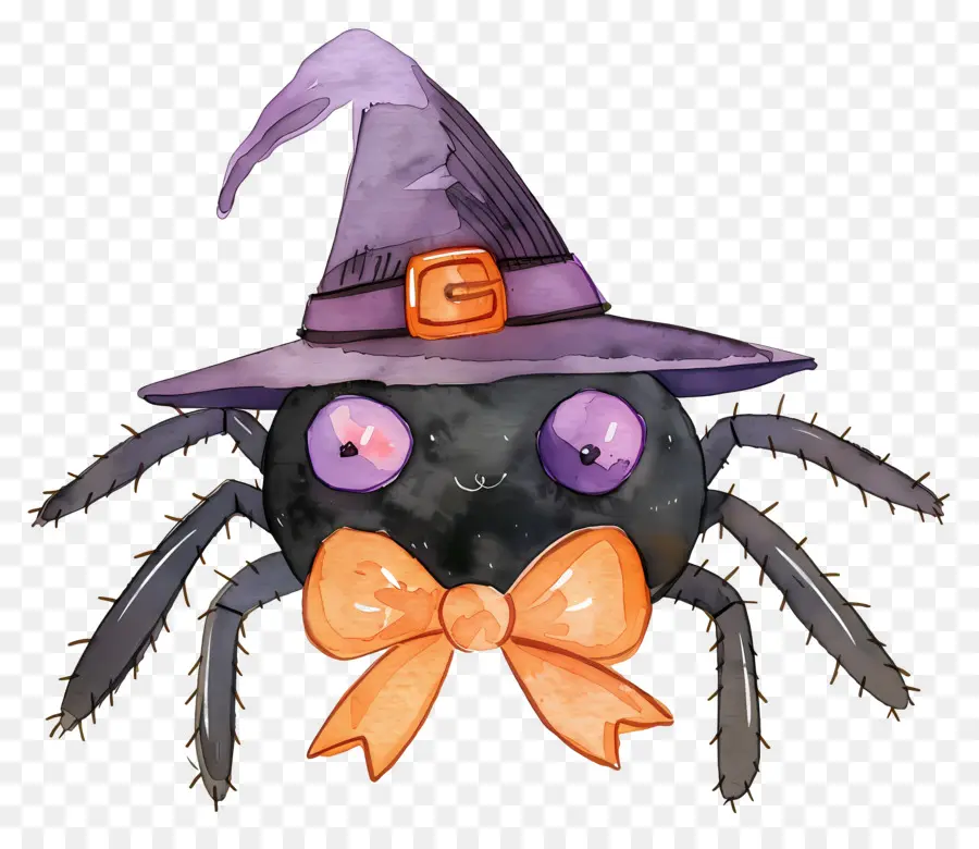 Araña De Halloween，Araña Con Sombrero De Bruja PNG