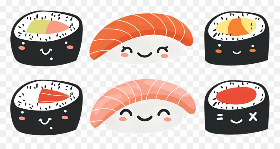 Lindo Sushi，Sushi Kawaii PNG