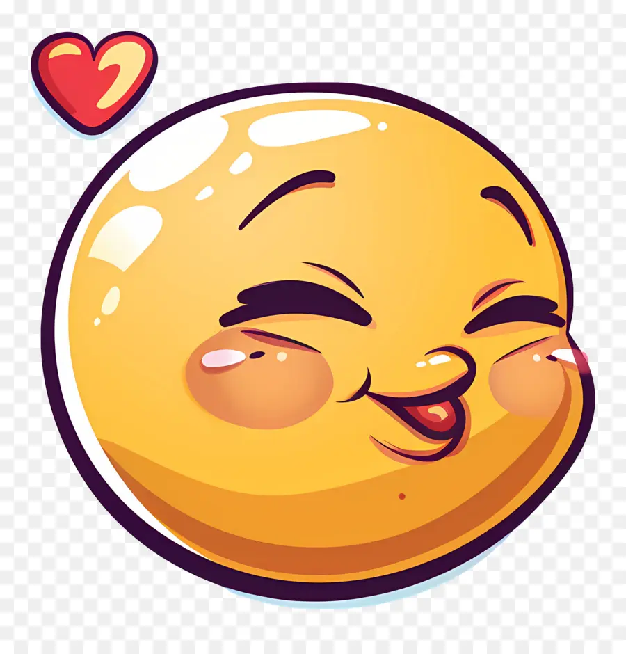 Beso Sonriente，Besando Emoji Con Corazón PNG