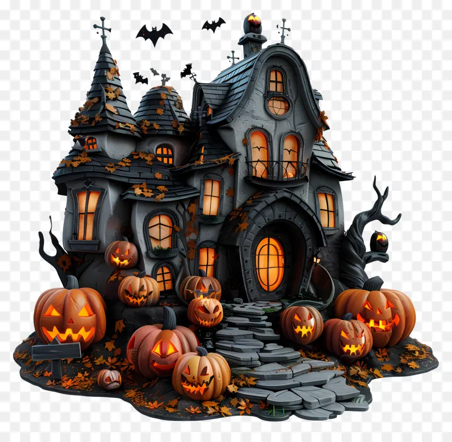 Ciudad De Halloween，Escena De Halloween PNG