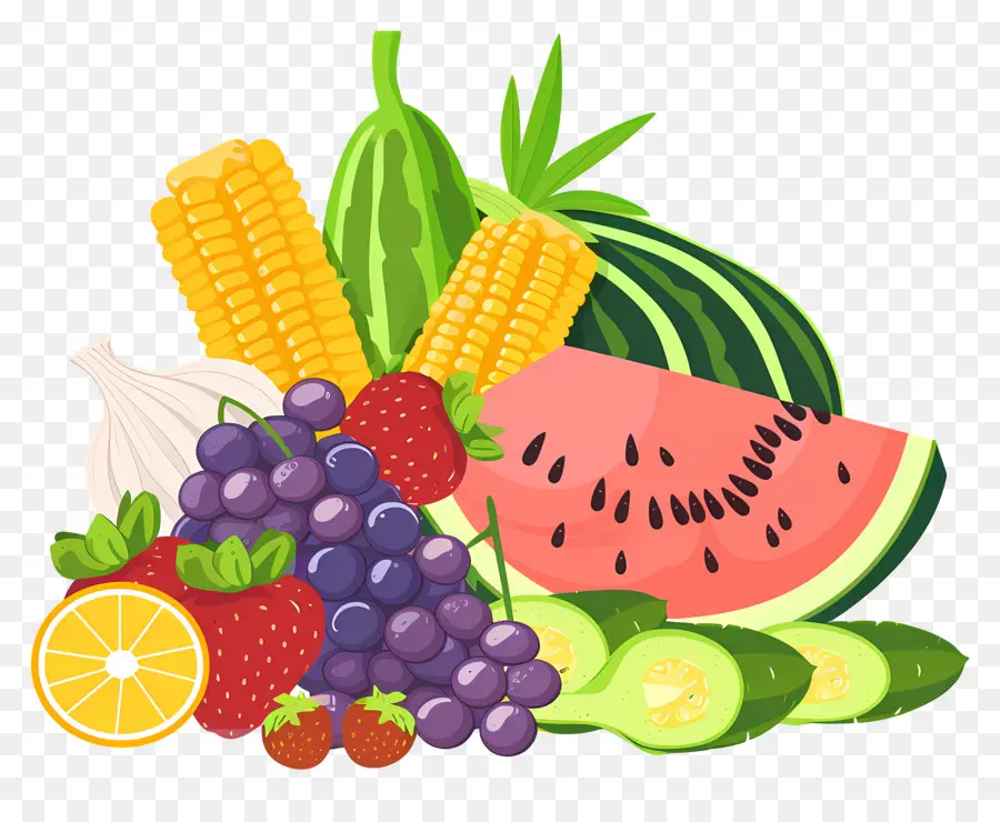 Fondo De Comida，Frutas Y Verduras PNG