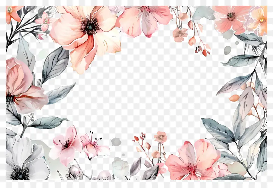 Fondo Floral，Borde Floral PNG